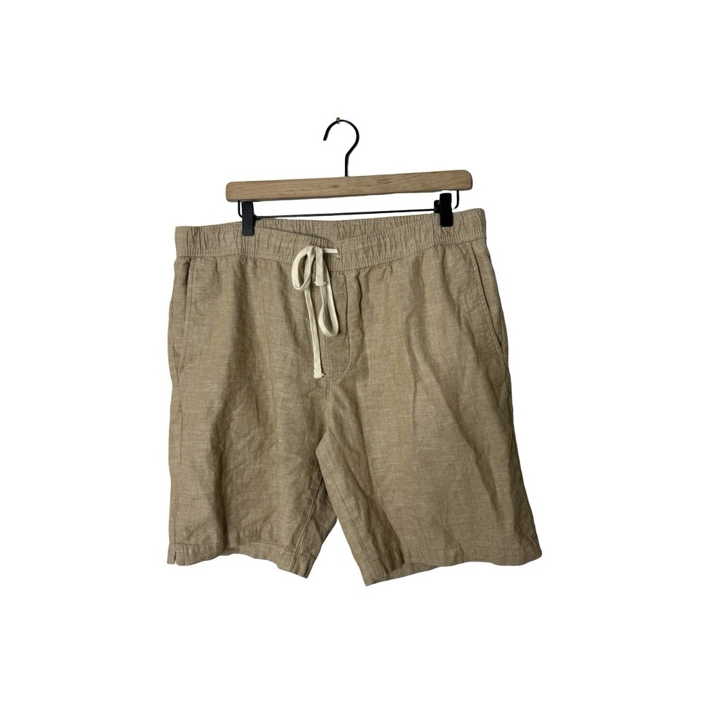 Banana Republic Deck Shorts‎ Men size large tan Elastic Drawstring 8" Pull On